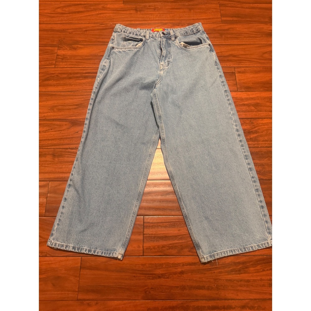 Empyre Loose Fit Skate Jeans Light Wash Baggy Wide Leg Denim Mens 30